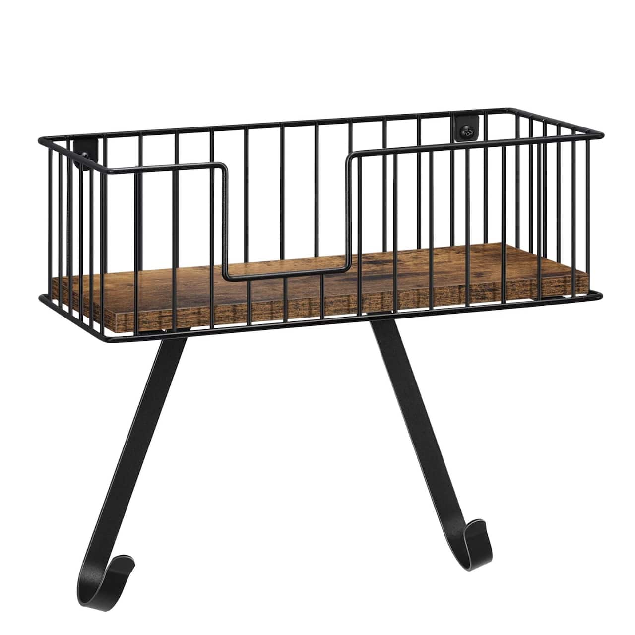 NEX™ Black Wall-Mounted Y-Leg Ironing Board Hanger with Storage Basket